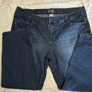 Terra & Sky Women's Dark Blue Straight Leg Jeans